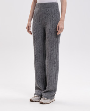Peserico Gray wool and silk pants with lurex S94119F0709095