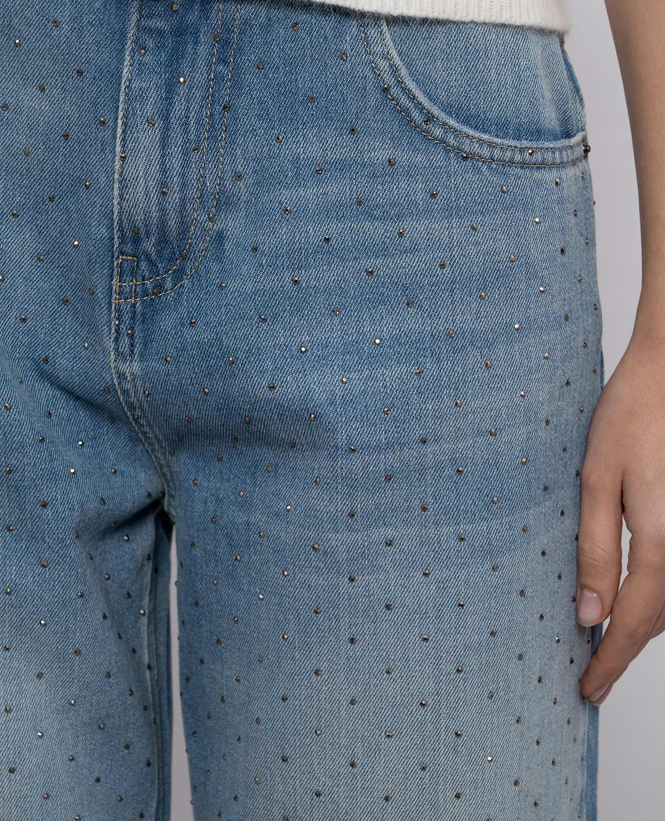 Blue jeans with crystals Twinset 5