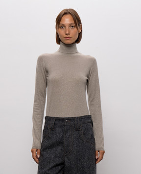 Brunello Cucinelli Beige cashmere and silk turtleneck M41800063