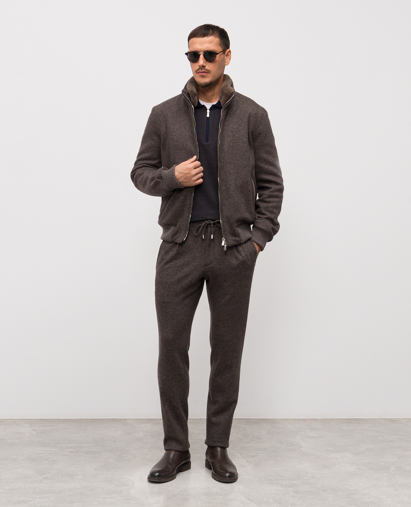 

Brown cashmere jacket Enrico Mandelli