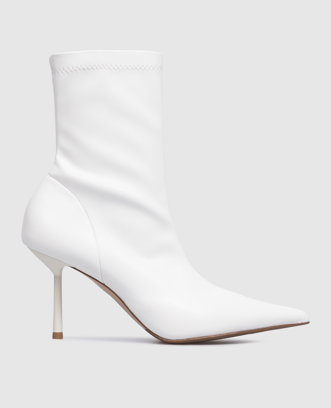 Bella white ankle boots
