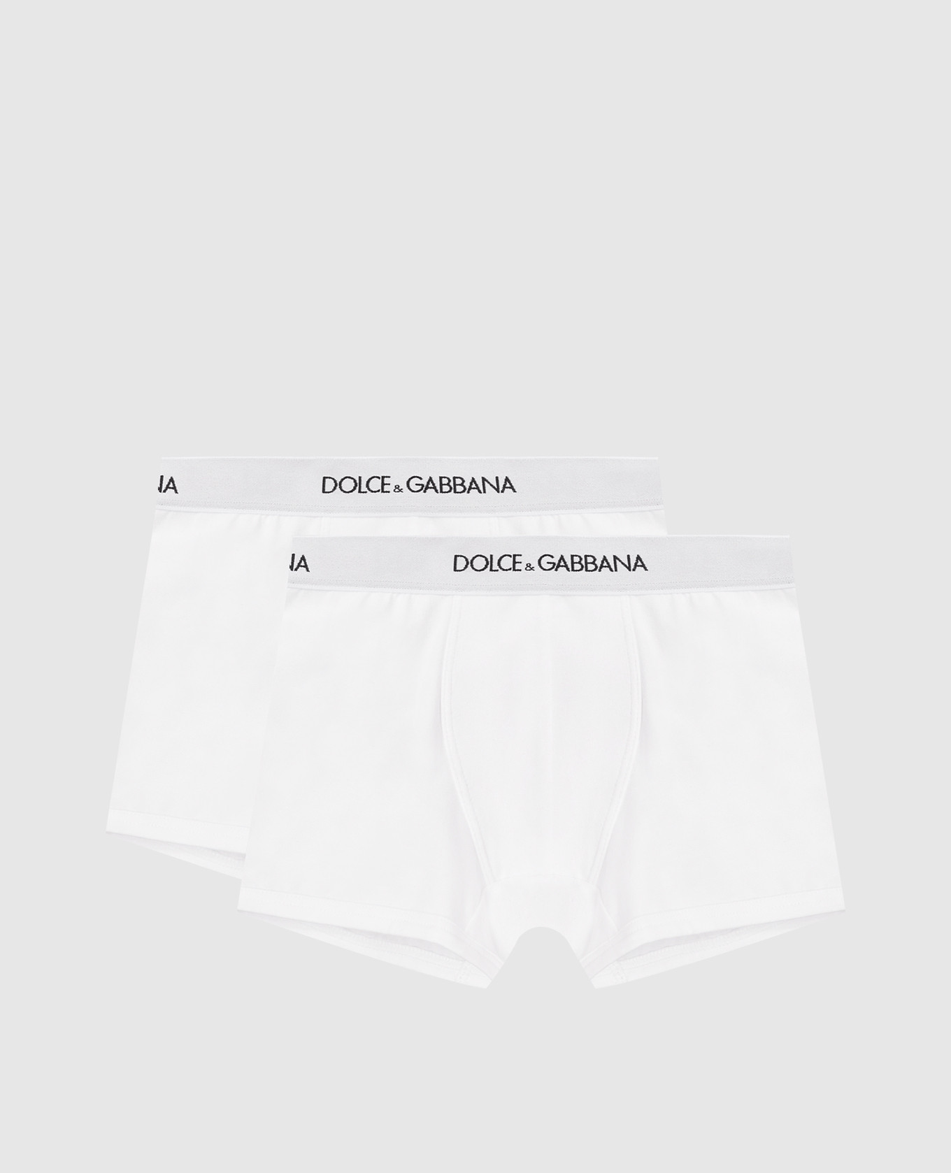 Children's set of white boxer briefs with contrasting logo