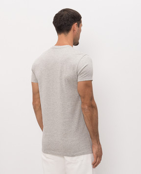 Dolce&Gabbana Grey melange T-shirt with patch G8SY1ZHU7U4