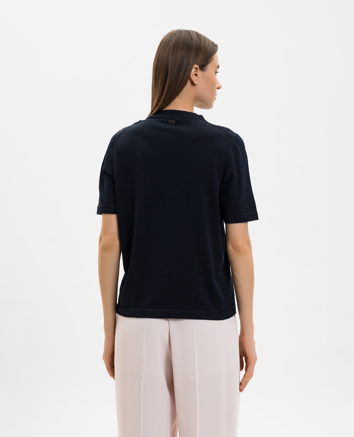 

Blue T-shirt with silk Agnona