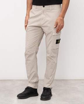 Stone Island Grey cargo pants with logo patch L1S153100032S0A10