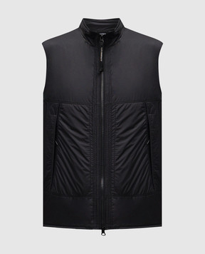 C.P. Company Black vest with logo patch MVE057A110467W