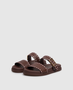 Fendi Brown leather flip-flops Feel 8X8710ASAI