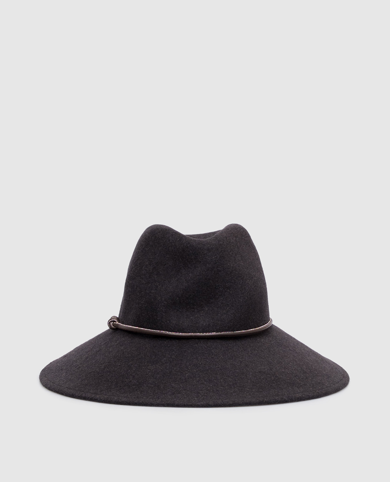 Dark gray wool hat with monil chain
