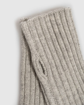 Yves Salomon Gray cashmere mittens 25WAA510XXMACA