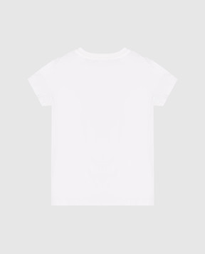 Balmain Children's white T-shirt with embroidered logo BY8A21Z32771214