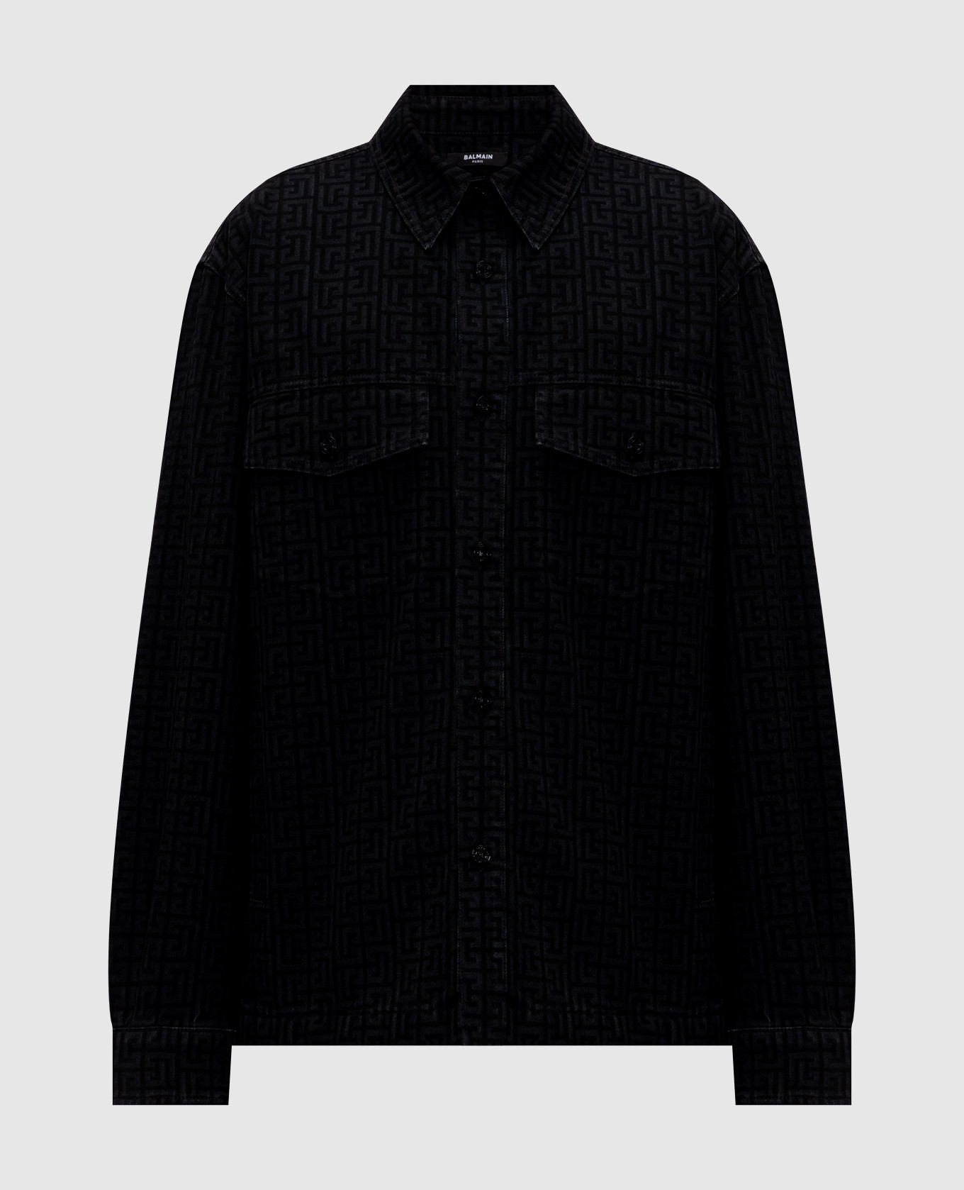 Black denim jacket with print Balmain