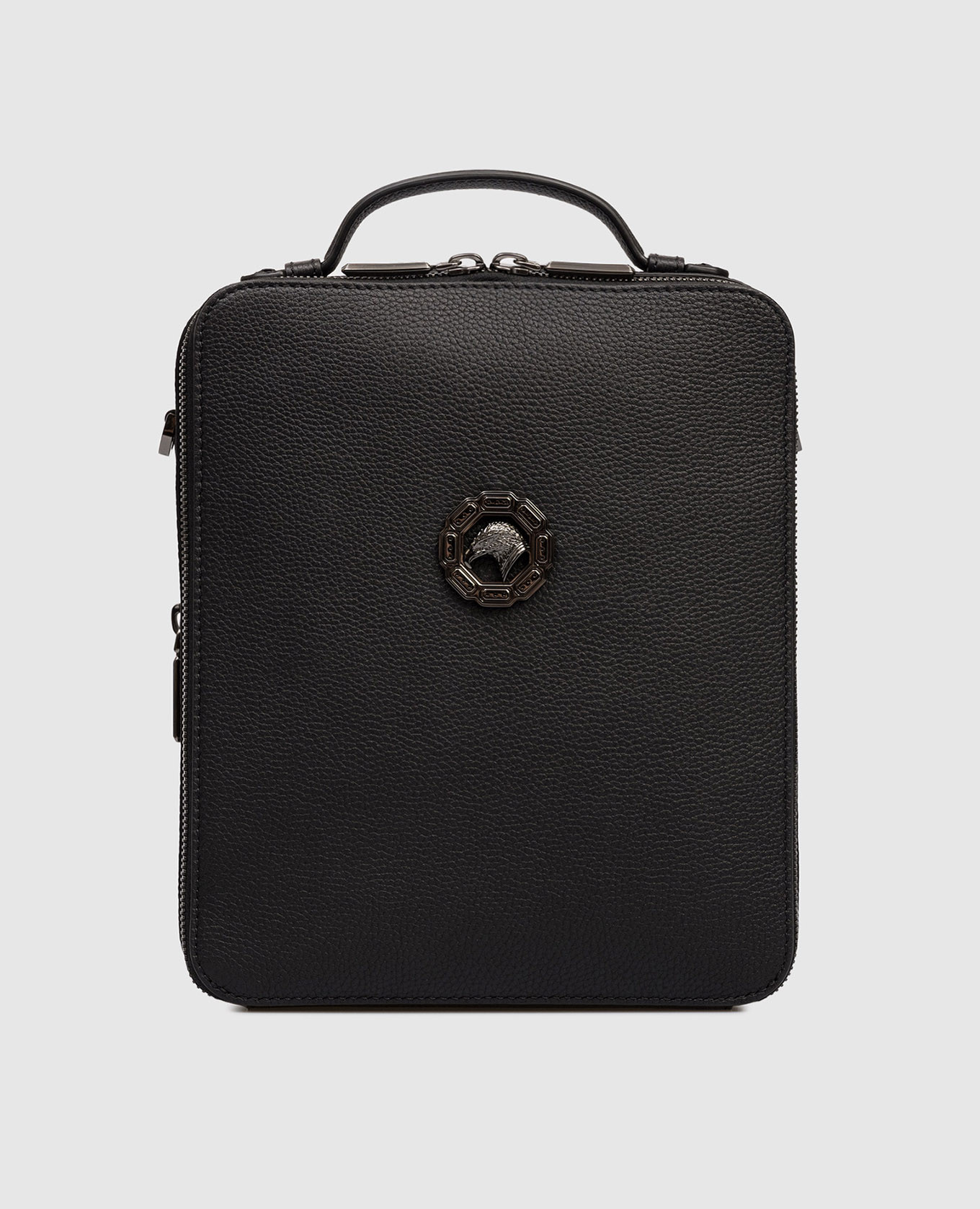 

Black leather bag with emblem Stefano Ricci