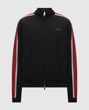 Versace Black sports jacket with logo embroidery 10254681A17589