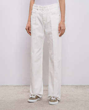 Brunello Cucinelli White jeans with a monil chain M0H81P5568