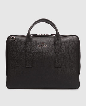 Enrico Mandelli Black leather briefcase 0BAFFY7213