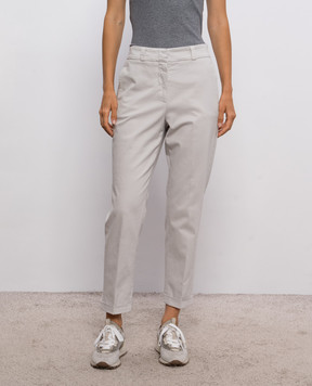 Peserico Gray pants with lapels A04680T302479