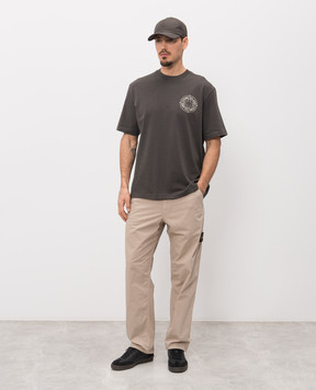 Stone Island Beige pants with a patch L1S153100008S0298