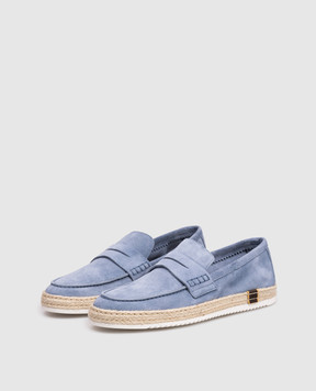 MooRER Blue suede espadrilles RIVERS RIVERSP5