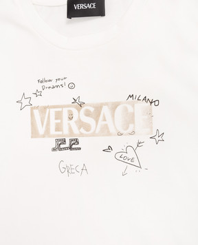 Versace Children's white T-shirt with logo 10185601A16800