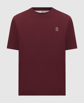 Brunello Cucinelli Burgundy T-shirt with emblem M0B138440