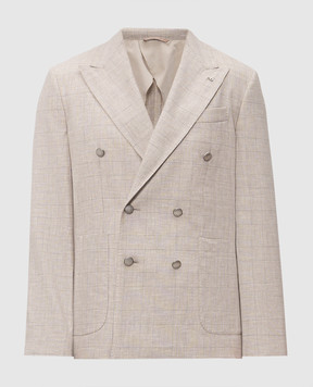 Peserico Beige wool jacket in Windsor check R5102902721