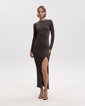 Missoni Brown ribbed midi dress DS26WG0YBK01JE