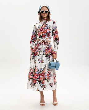 Dolce&Gabbana White printed midi skirt F4DC7THS5UU