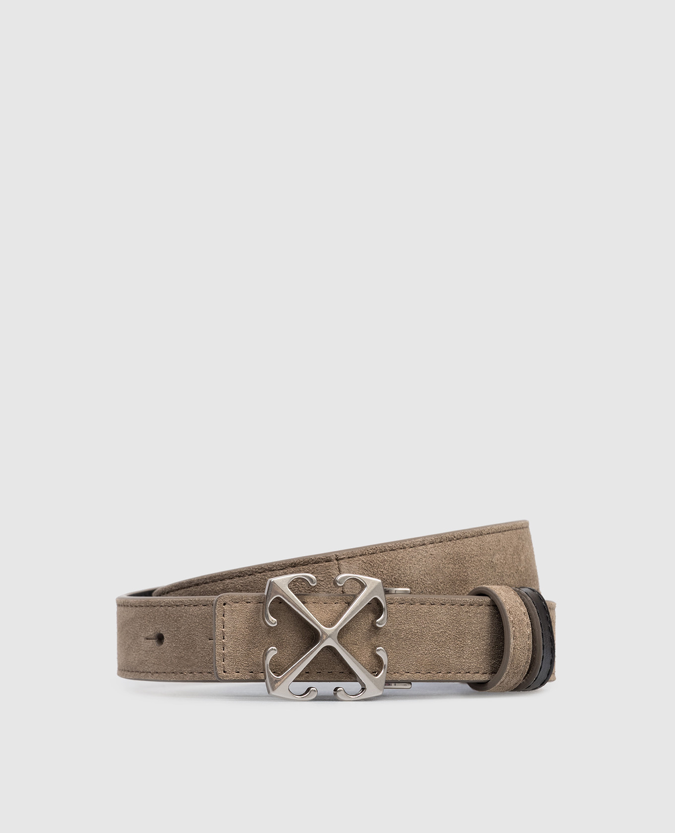 

Reversible suede belt with Arrow emblem Off-White, Beige