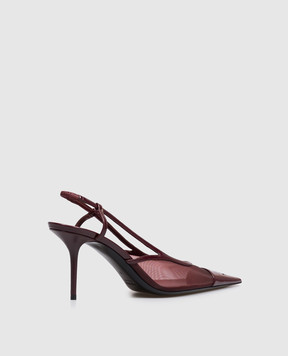 Saint Laurent Burgundy RENÉE slingbacks with Cassandre monogram 869662AAGMC