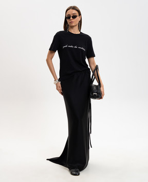 Ann Demeulemeester Black Fanie T-shirt with inscription B0013836FA206
