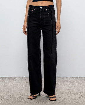 Vetements Black jeans with logo patch MH27DJ086B