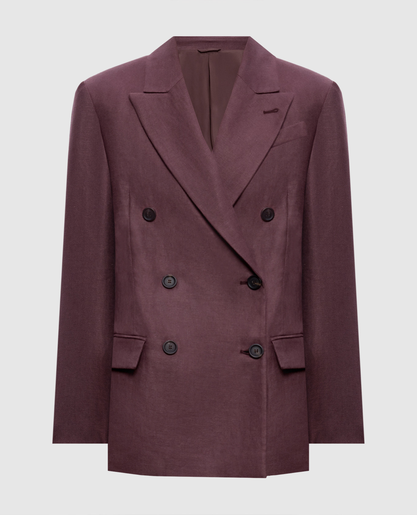 Veste croisée en lin bordeaux