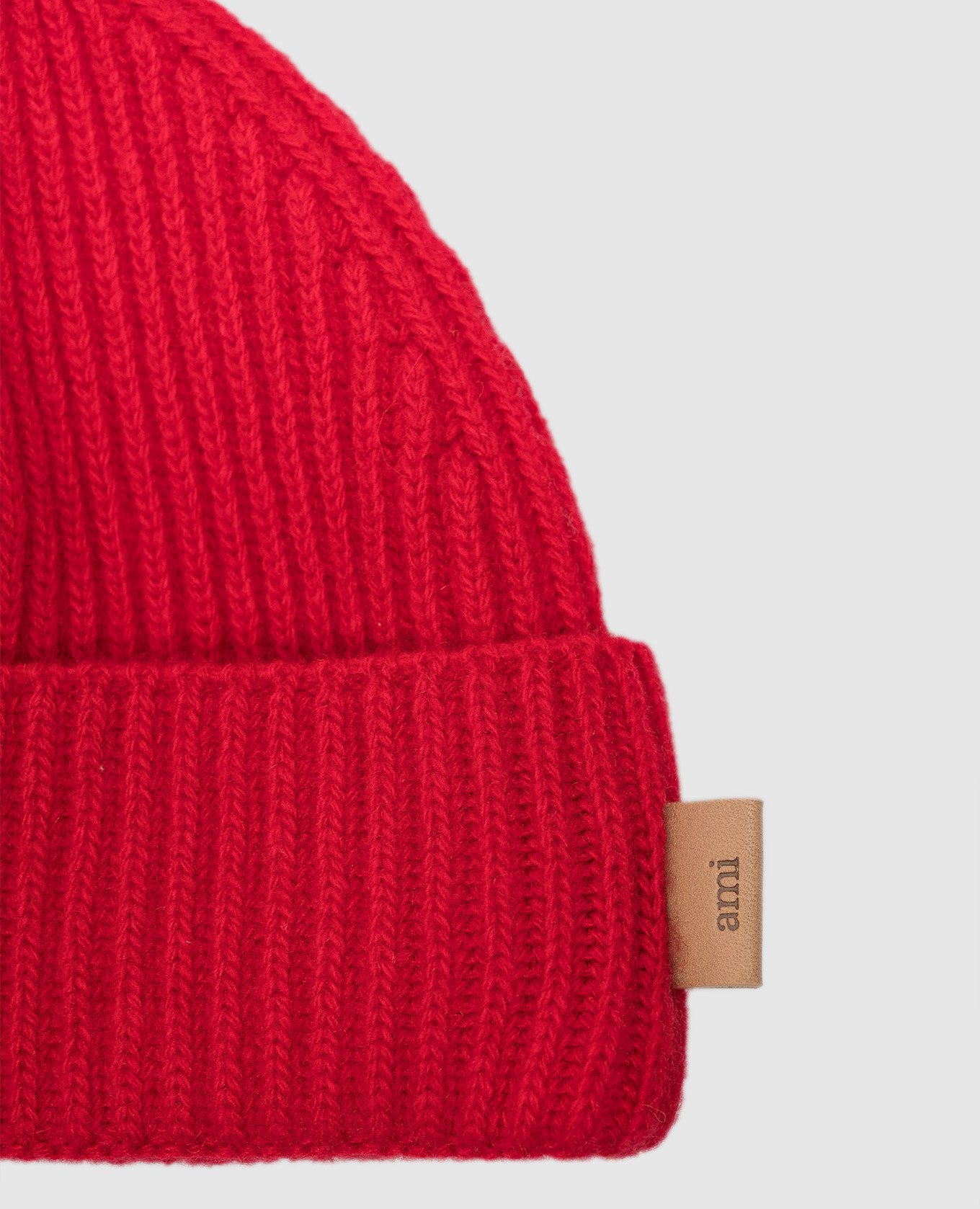 Red wool beanie hat Ami Paris 4