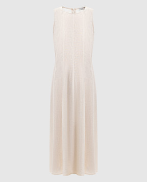 Ballantyne Beige midi dress with linen BLD263ULR02
