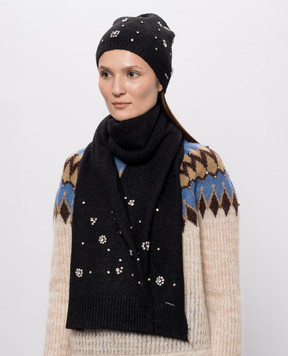 Twinset Black hat with applique 262TO5610
