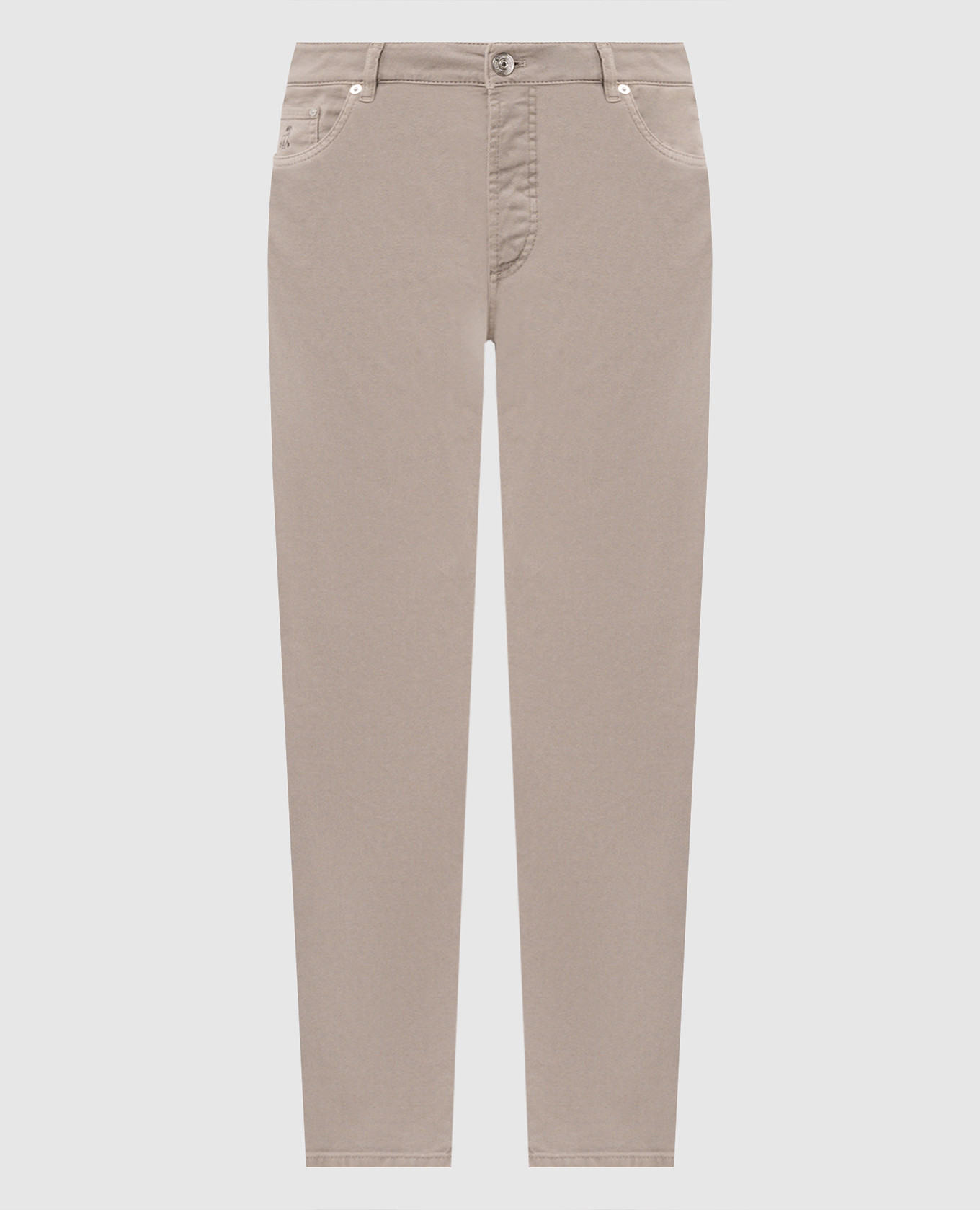 Grey jeans with emblem