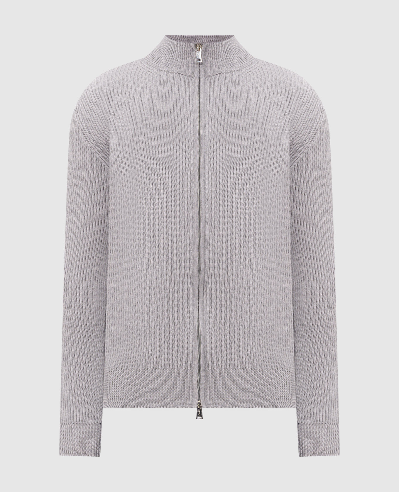 Gray merino wool cardigan
