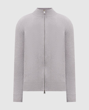 Cashmere&Whiskey Gray merino wool cardigan 83110