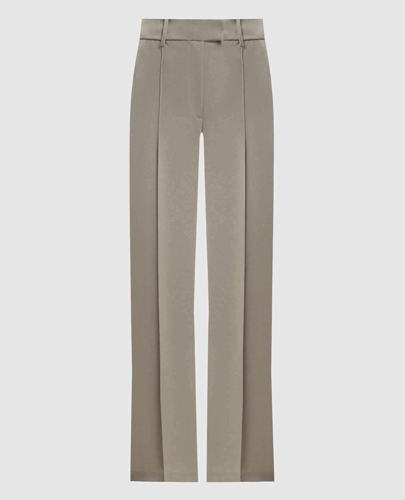 Pantalon évasé en laine kaki