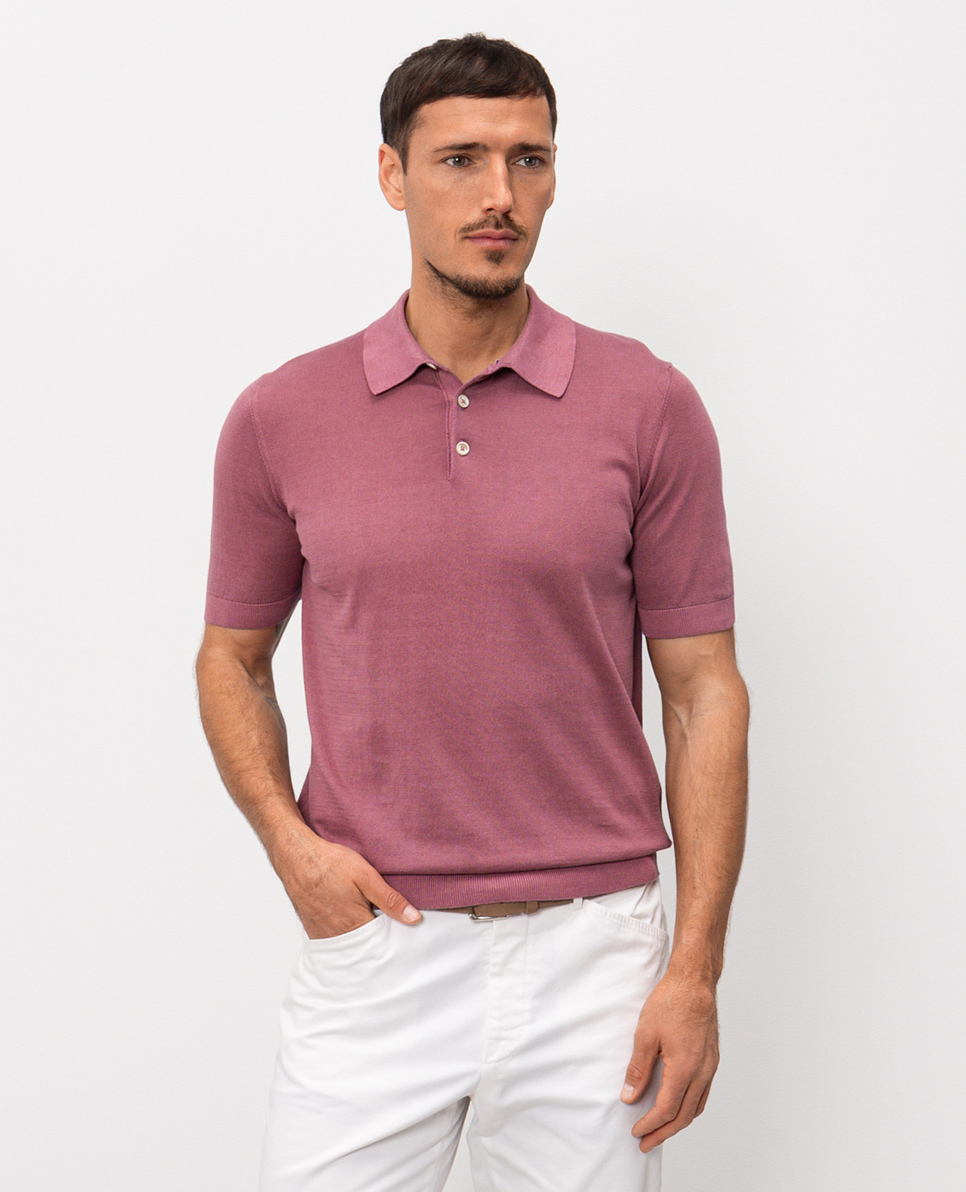 Pink cotton polo shirt Cashmere&Whiskey 3