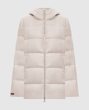 Peserico Beige down jacket with monil chain A24120DB1945