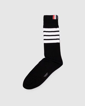 Thom Browne Black socks with branded stripes MAS023B01690