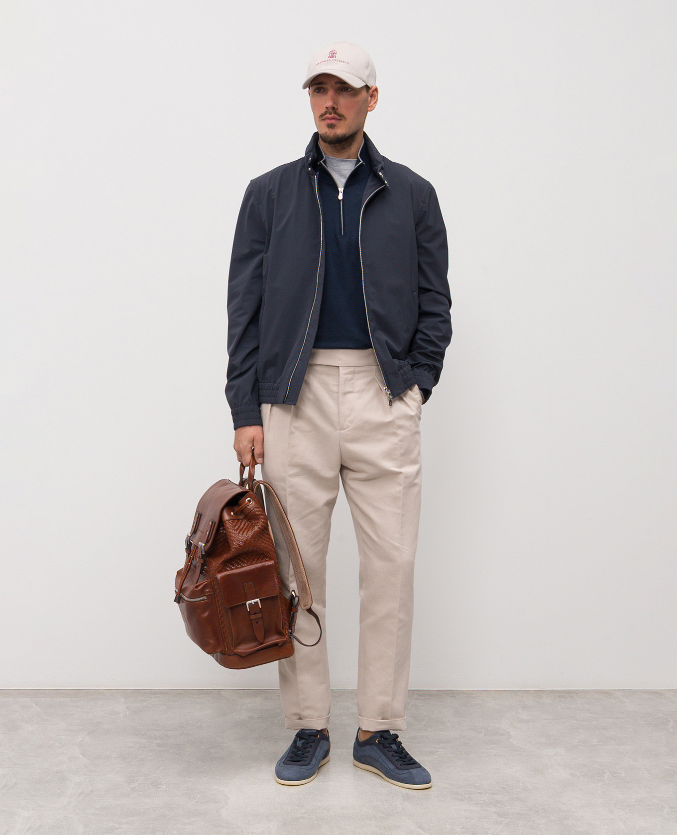 Gray T-shirt with print Brunello Cucinelli 2
