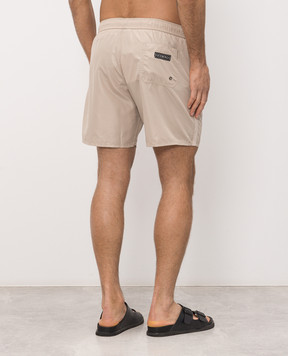 Iceberg Beige logo print swim shorts ICE26MBM01