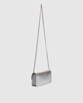 Valentino Silver leather clutch with emblem 8W2P0S93RFY