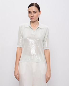 Twinset Green polo with sequins 261TP3300