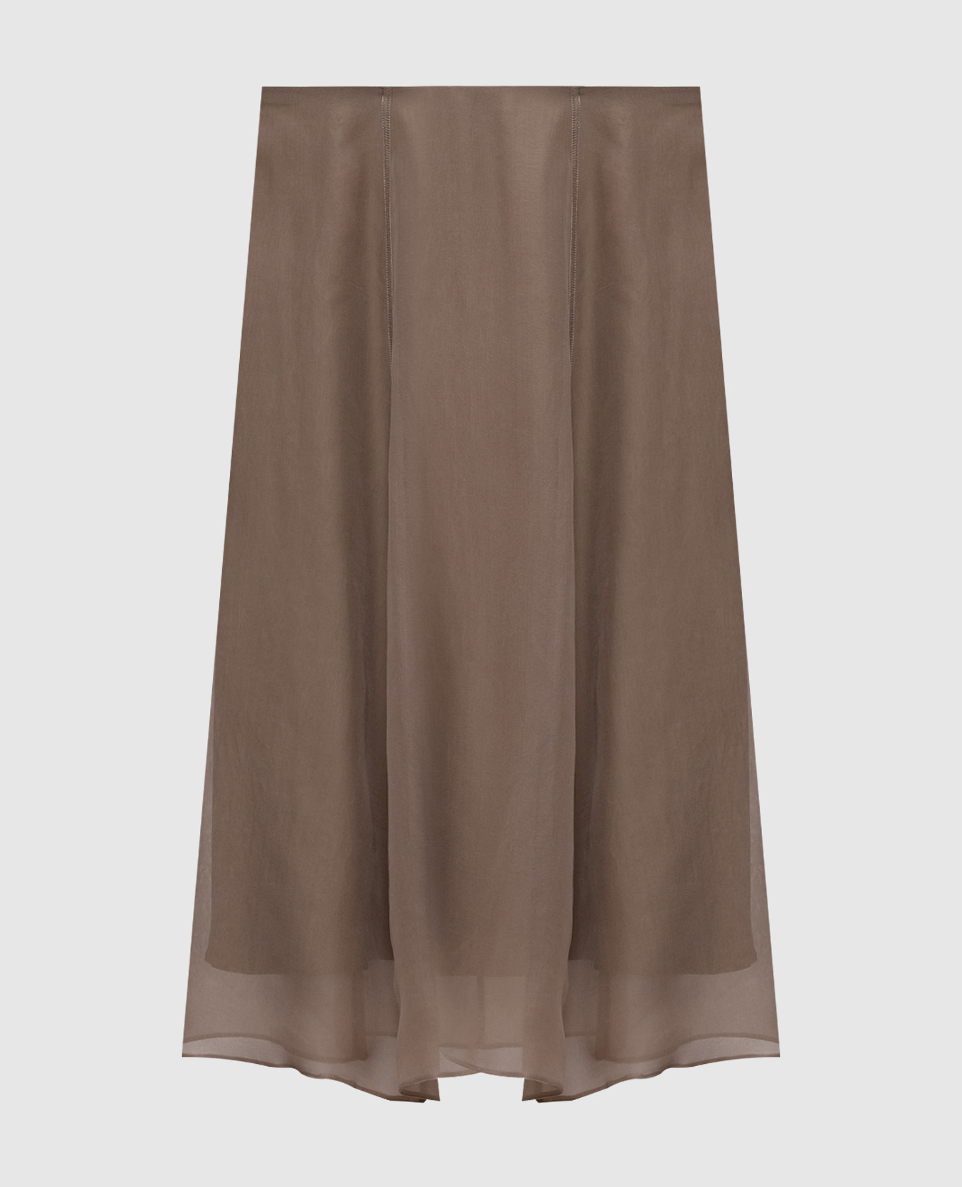 Brown silk skirt
