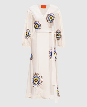 La DoubleJ White strapless dress with floral applique JAC0182COT087THI03