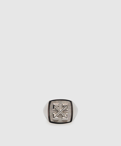 Silver signet ring with emblem