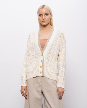 Brunello Cucinelli Beige hemp and silk cardigan MWA576306